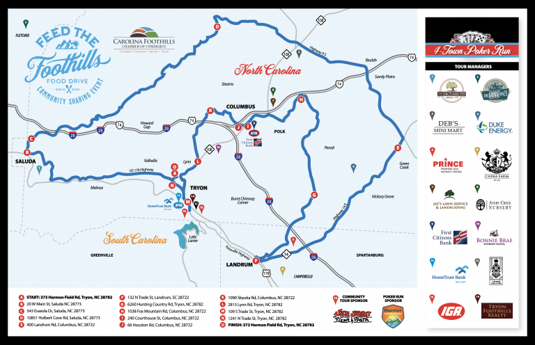 Poker Run Route Map